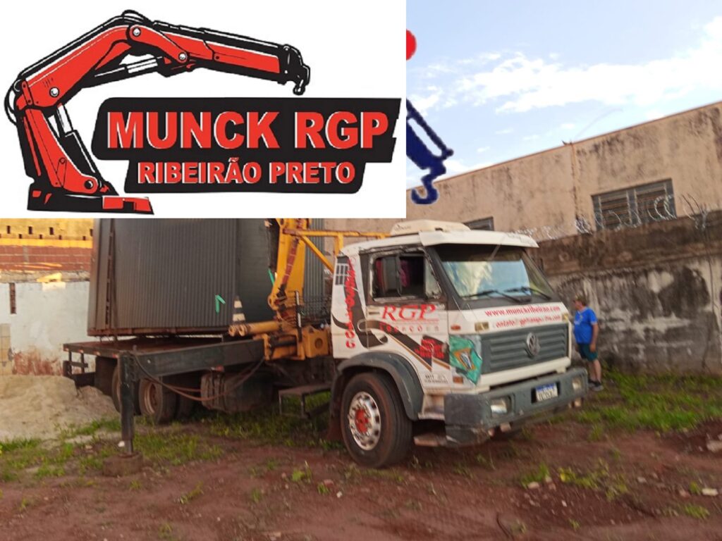 Munck Ribeirão Preto capaz de carregar, descarregar e movimentar cargas pesadas